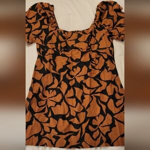 Puff sleeve floral mini dress